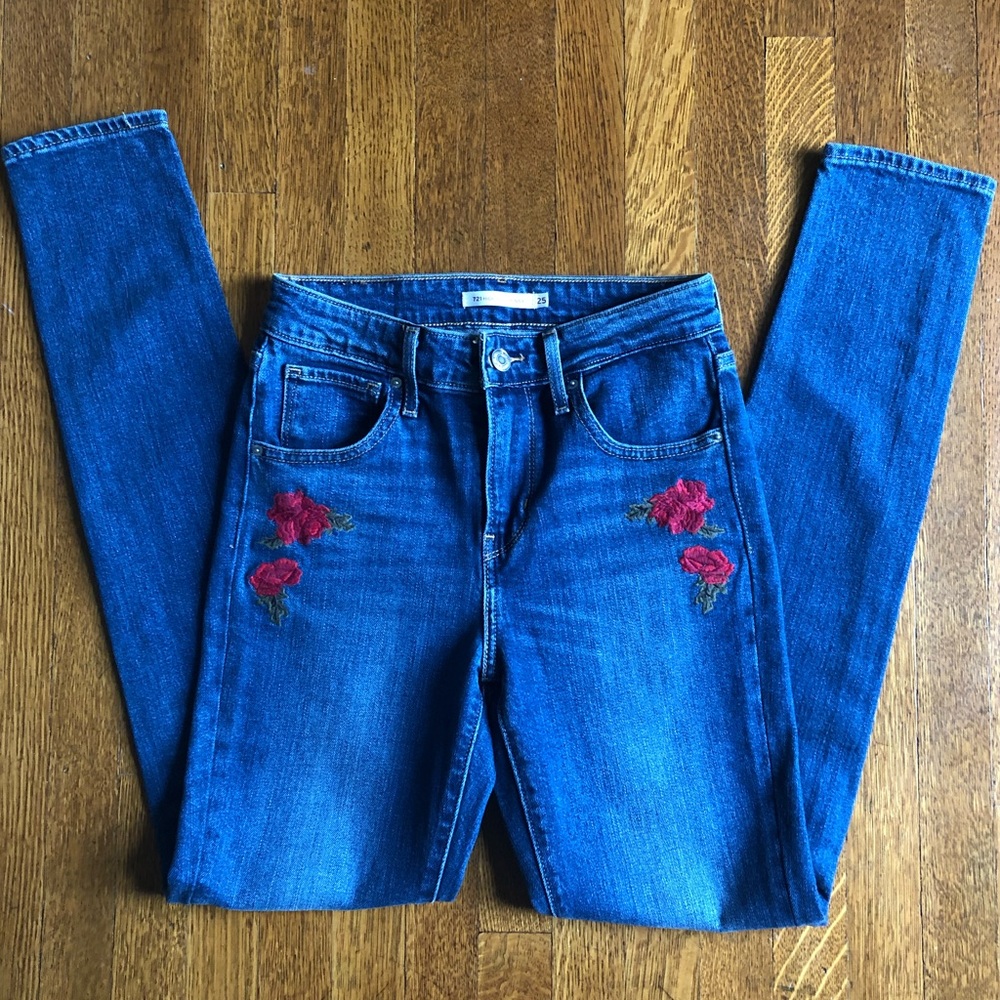 Levi’s 721 Jeans with Rose Embroidery